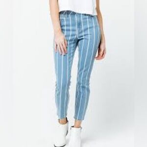 RSQ Cali High Rise Striped Skinny Jeans‎ Blue White Size 7/28